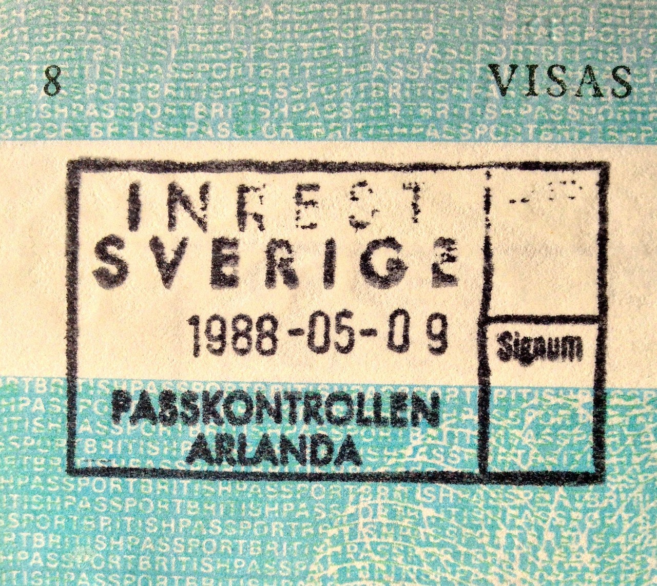 Bangladeshi passport with visa stamp