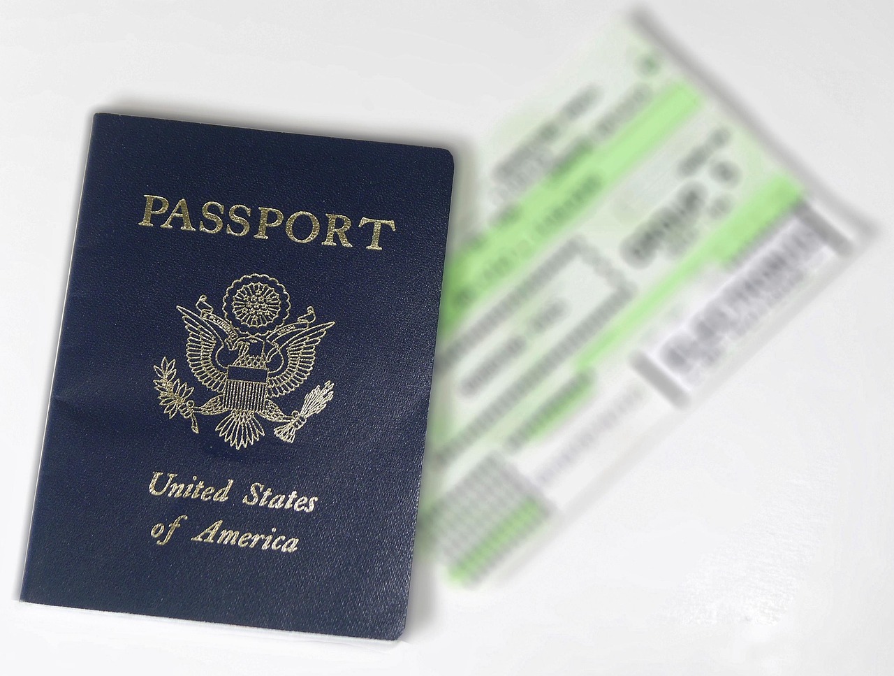 travel documents passport and flight tickets