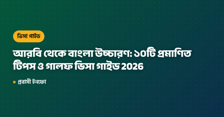 আরবি থেকে বাংলা উচ্চারণ: ১০টি প্রমাণিত টিপস ও গালফ ভিসা গাইড 2026