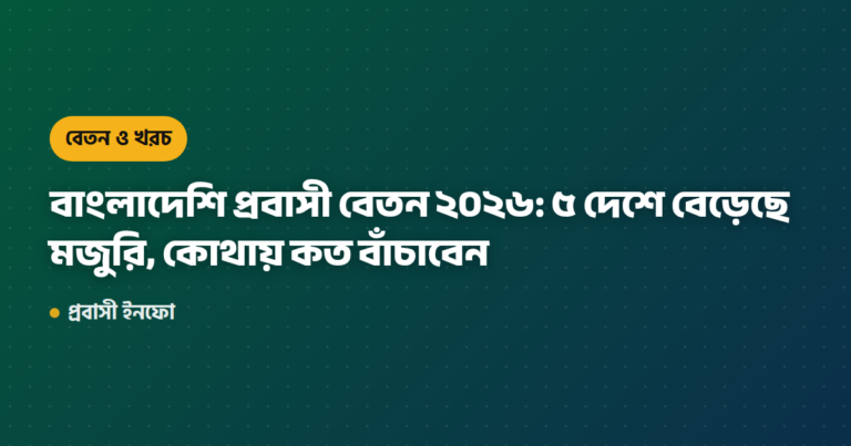বাংলাদেশি প্রবাসী বেতন ২০২৬: ৫ দেশে বেড়েছে মজুরি, কোথায় কত বাঁচাবেন
