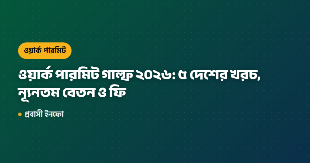 ওয়ার্ক পারমিট গাল্ফ ২০২৬: ৫ দেশের খরচ, ন্যূনতম বেতন ও ফি
