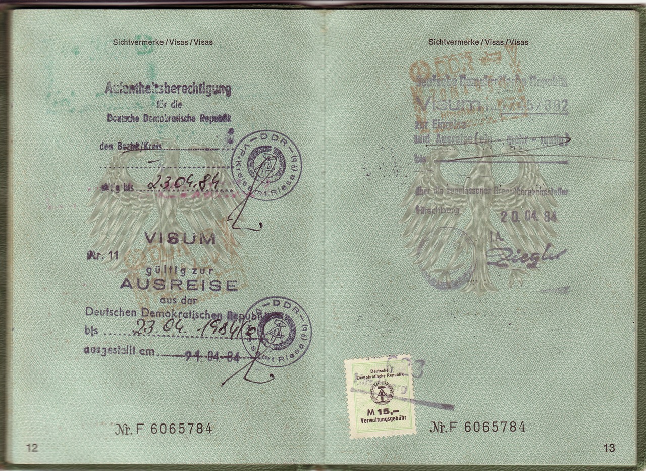 passport and visa application document close up
