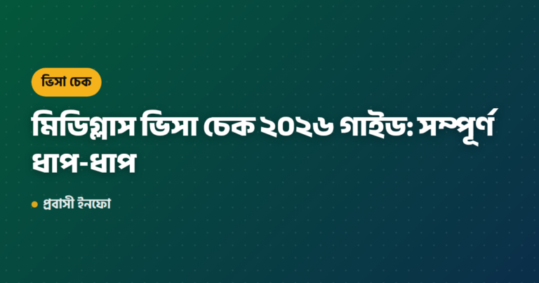মিডিগ্লাস ভিসা চেক ২০২৬ গাইড: সম্পূর্ণ ধাপ‑ধাপ