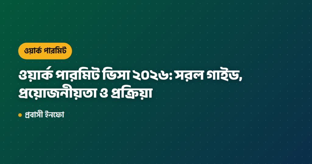 ওয়ার্ক পারমিট ভিসা ২০২৬: সরল গাইড, প্রয়োজনীয়তা ও প্রক্রিয়া